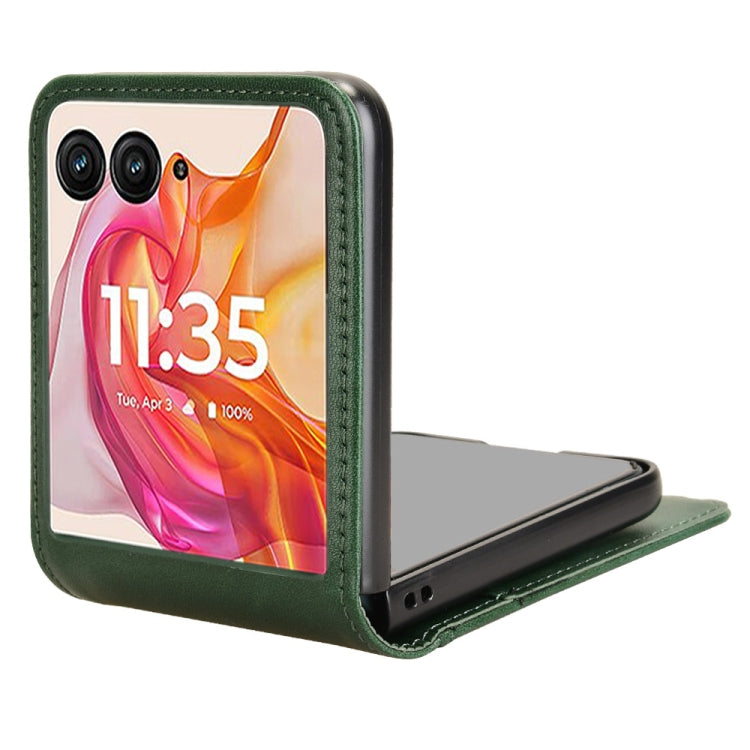 For Motorola Razr 50 Ultra Skin Feel Card Slot Leather Phone Case(Green) by buy2fix