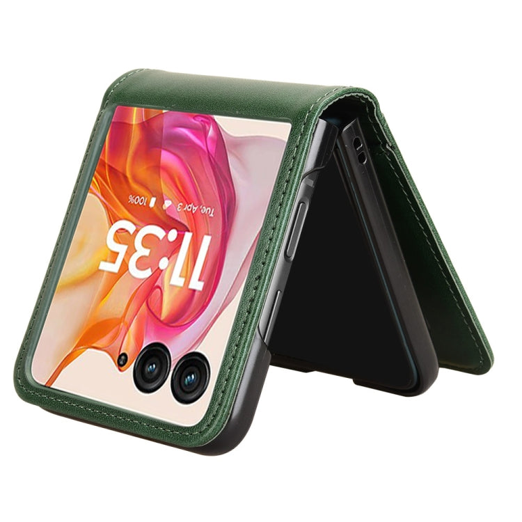 For Motorola Razr 50 Ultra Skin Feel Card Slot Leather Phone Case(Green) by buy2fix