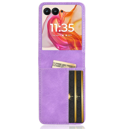 For Motorola Razr 50 Ultra Skin Feel Card Slot Leather Phone Case(Purple) by buy2fix