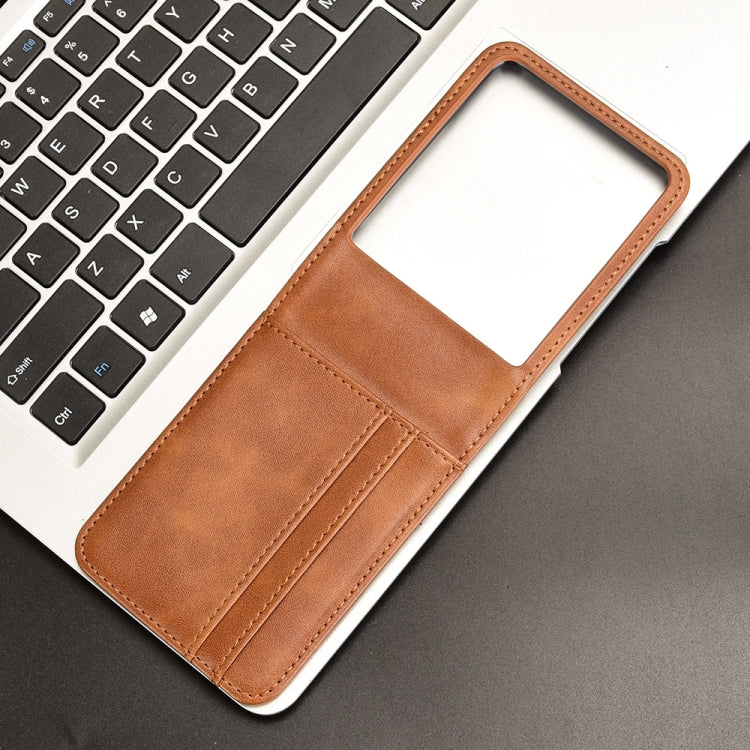 For Motorola Razr 50 Ultra Skin Feel Card Slot Leather Phone Case(Brown) by buy2fix