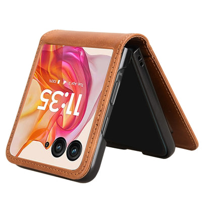 For Motorola Razr 50 Ultra Skin Feel Card Slot Leather Phone Case(Brown) by buy2fix