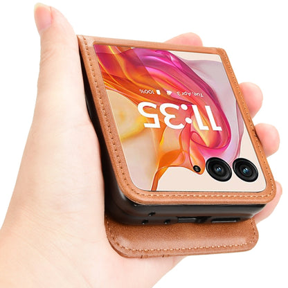 For Motorola Razr 50 Ultra Skin Feel Card Slot Leather Phone Case(Brown) by buy2fix