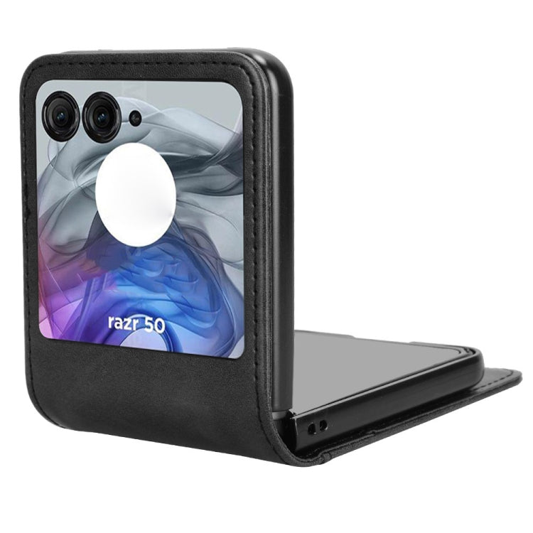 For Motorola Razr 50 Skin Feel Card Slot Leather Phone Case(Black) by buy2fix