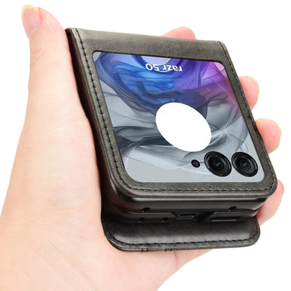 For Motorola Razr 50 Skin Feel Card Slot Leather Phone Case(Black) by buy2fix