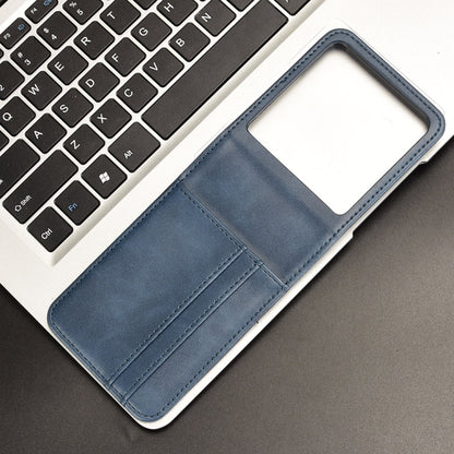 For Motorola Razr 50 Skin Feel Card Slot Leather Phone Case(Blue) by buy2fix