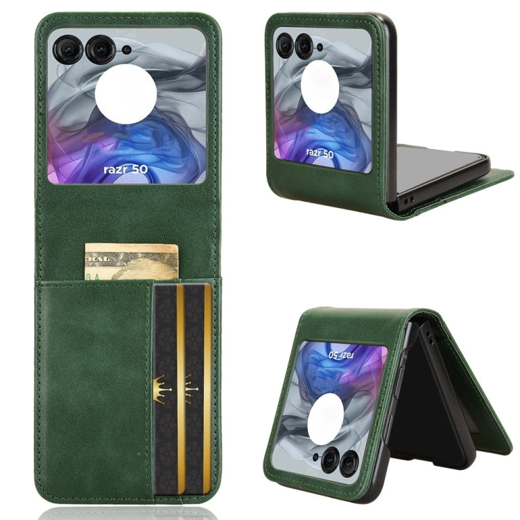 For Motorola Razr 50 Skin Feel Card Slot Leather Phone Case(Green) by buy2fix