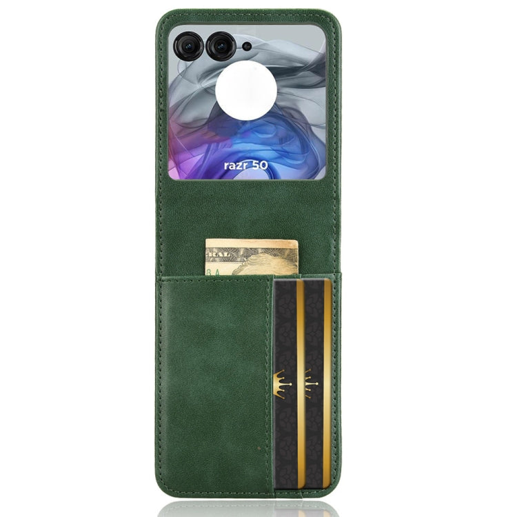 For Motorola Razr 50 Skin Feel Card Slot Leather Phone Case(Green) by buy2fix