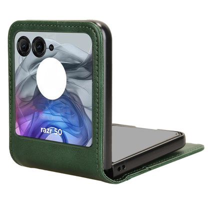 For Motorola Razr 50 Skin Feel Card Slot Leather Phone Case(Green) by buy2fix