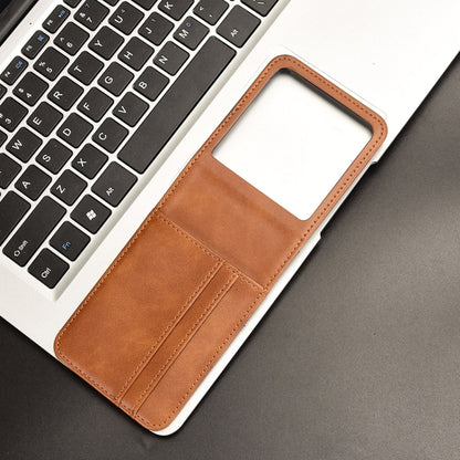 For Motorola Razr 50 Skin Feel Card Slot Leather Phone Case(Brown) by buy2fix