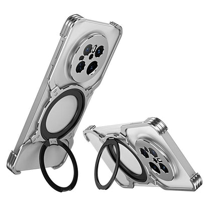 For Huawei Mate 70 Mechanical Arm Borderless MagSafe Holder Metal Phone Case(Silver) - Huawei Cases by buy2fix | Online Shopping UK | buy2fix