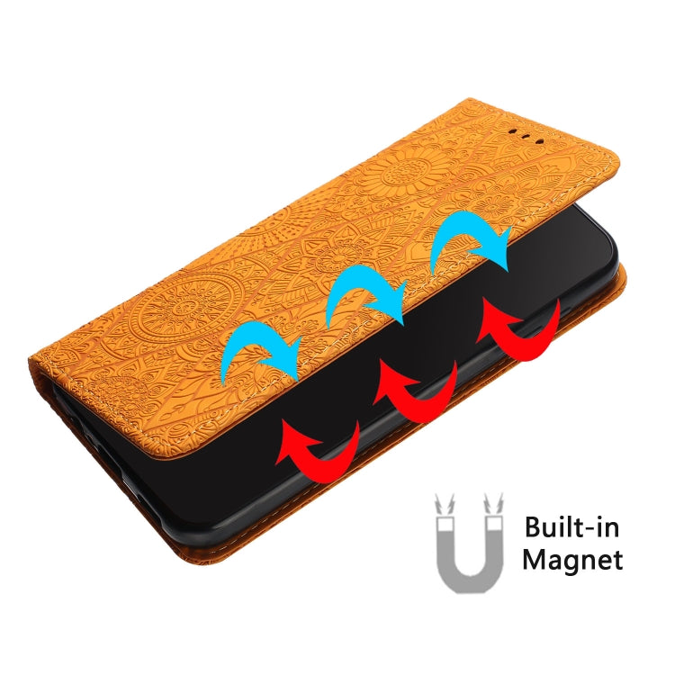 For Google Pixel 9 Pro XL Ethnic Embossed Adsorption Leather Phone Case(Yellow) by buy2fix