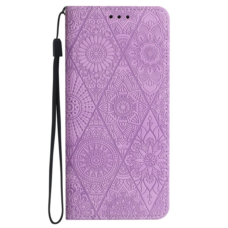 For Google Pixel 9 Pro XL Ethnic Embossed Adsorption Leather Phone Case(Purple) by buy2fix