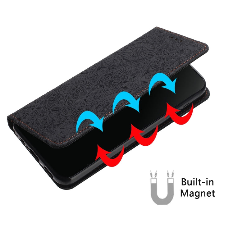 For Google Pixel 9 / 9 Pro Ethnic Embossed Adsorption Leather Phone Case(Black) by buy2fix