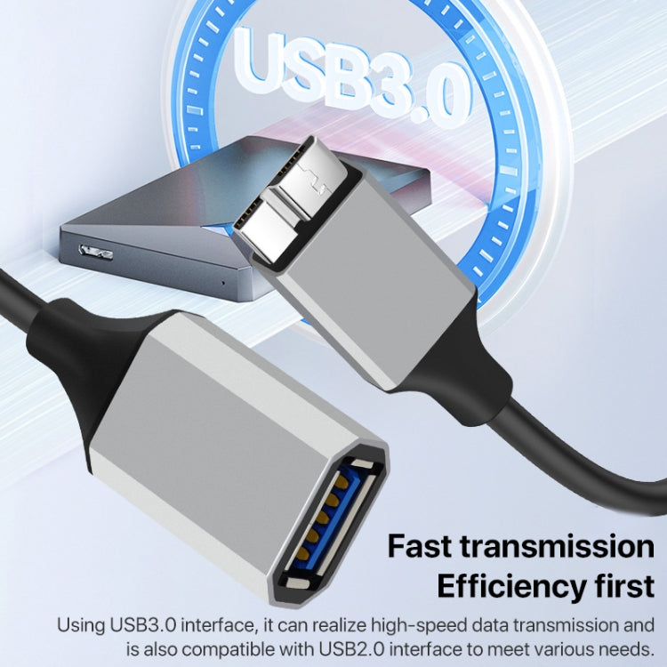 USB 3.0 A Female to Micro B Mobile Hard Disk Adapter Cable, Length:0.2m by buy2fix