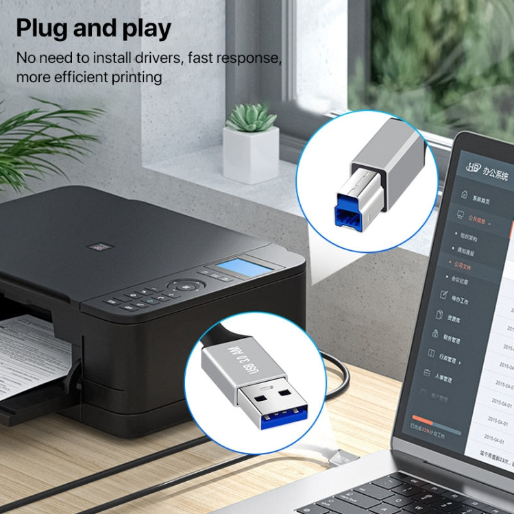 USB 3.0 A Male to USB-B Square Interface Printer Data Transmission Adapter Cable, Length:2m by buy2fix