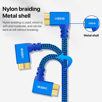 USB 3.0 A to Micro B 3.0 Male Mobile Hard Drive Data Connection Cable, Length:1m(Blue) by buy2fix