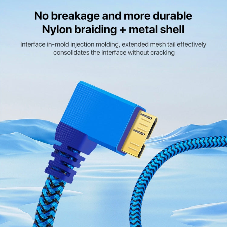 USB 3.0 A to Micro B 3.0 Male Mobile Hard Drive Data Connection Cable, Length:1m(Blue) by buy2fix