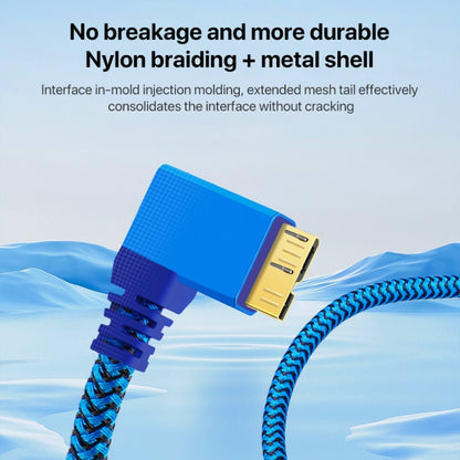 USB 3.0 A to Micro B 3.0 Male Mobile Hard Drive Data Connection Cable, Length:1m(Blue) by buy2fix