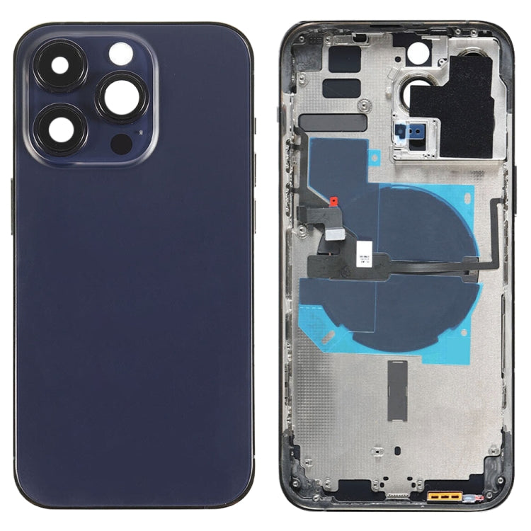 For iPhone 14 Pro Max Battery Back Cover with Power + Volume Flex Cable + Wireless Charging Module, Version:China Version(Purple) by buy2fix