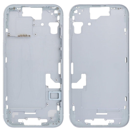 For iPhone 15 Middle Frame Bezel Plate with Side Keys + Card Tray, Version:CE EU Version(Blue)