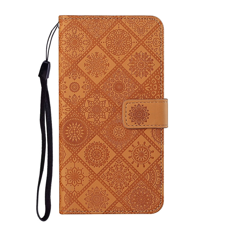 For Samsung Galaxy S25 5G Ethnic Style Embossed Pattern Leather Phone Case(Brown) by buy2fix