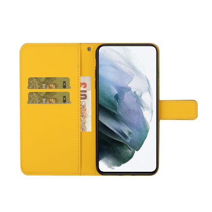 For Samsung Galaxy S25 5G Ethnic Style Embossed Pattern Leather Phone Case(Yellow) by buy2fix