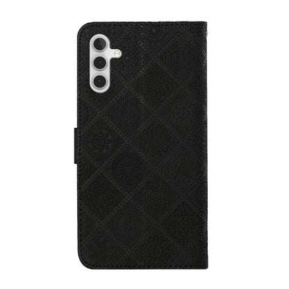 For Samsung Galaxy S25 5G Ethnic Style Embossed Pattern Leather Phone Case(Black) by buy2fix