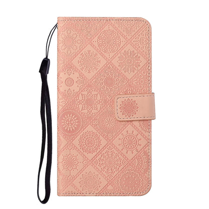 For Samsung Galaxy S25+ 5G Ethnic Style Embossed Pattern Leather Phone Case(Pink) by buy2fix