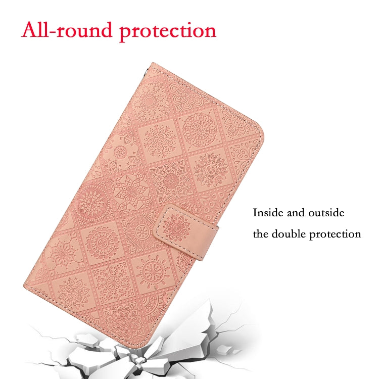 For Samsung Galaxy S25 Ultra 5G Ethnic Style Embossed Pattern Leather Phone Case(Pink) by buy2fix