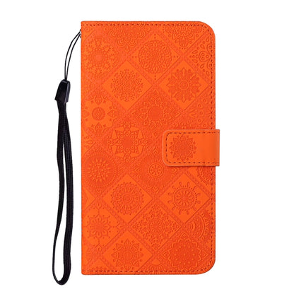For Samsung Galaxy S25 Ultra 5G Ethnic Style Embossed Pattern Leather Phone Case(Orange) by buy2fix