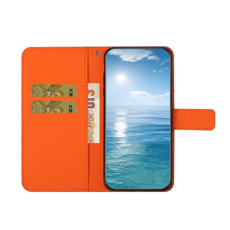 For Samsung Galaxy S25 Ultra 5G Ethnic Style Embossed Pattern Leather Phone Case(Orange) by buy2fix