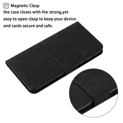 For Samsung Galaxy S25 Ultra 5G Ethnic Style Embossed Pattern Leather Phone Case(Black) by buy2fix