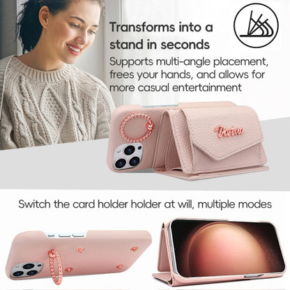 For iPhone 13 Pro Max VIETAO Ring Holder Wallet PU Phone Case with Lanyard(Pink) - iPhone 13 Pro Max Cases by VIETAO | Online Shopping UK | buy2fix