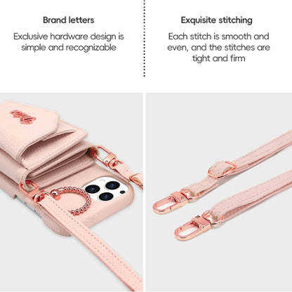 For iPhone 13 Pro VIETAO Ring Holder Wallet PU Phone Case with Lanyard(Pink) - iPhone 13 Pro Cases by VIETAO | Online Shopping UK | buy2fix