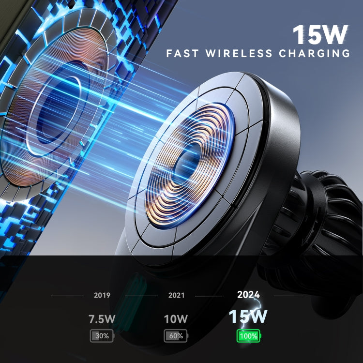JOYROOM JR-ZS409 Magnetic Car Air Vent Phone Wireless Charging Mount(Black) - Wireless Charger Holders by JOYROOM | Online Shopping UK | buy2fix