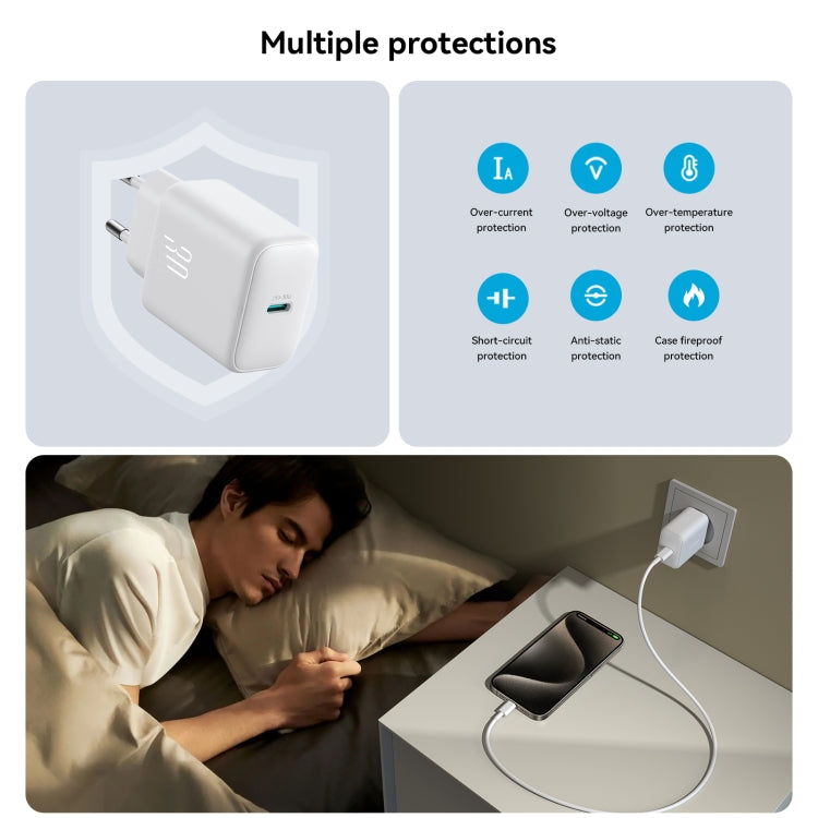 JOYROOM JR-TCF24 30W USB-C / Type-C Fast Charger with Cable Set, Specification:EU Plug(White) - USB Charger by JOYROOM | Online Shopping UK | buy2fix