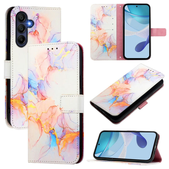 For Samsung Galaxy A16 5G PT003 Marble Pattern Flip Leather Phone Case(Galaxy Marble White)