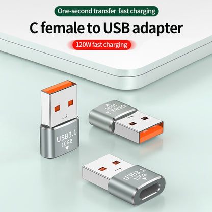 120W 10Gbps USB3.1 Male to USB-C / Type-C Female OTG Mini Adapter(Black) - OTG Adapter by buy2fix | Online Shopping UK | buy2fix