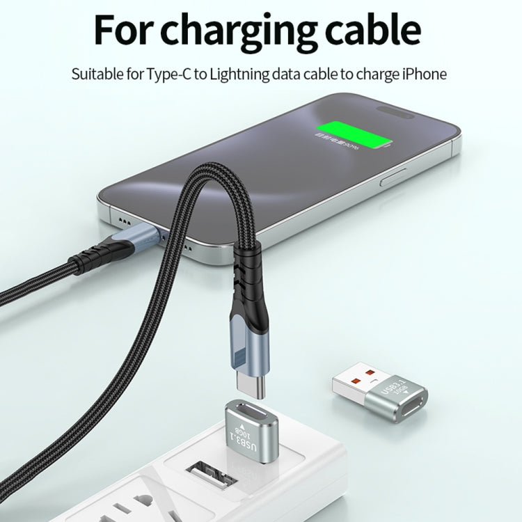 120W 10Gbps USB3.1 Male to USB-C / Type-C Female OTG Mini Adapter(Grey) - OTG Adapter by buy2fix | Online Shopping UK | buy2fix