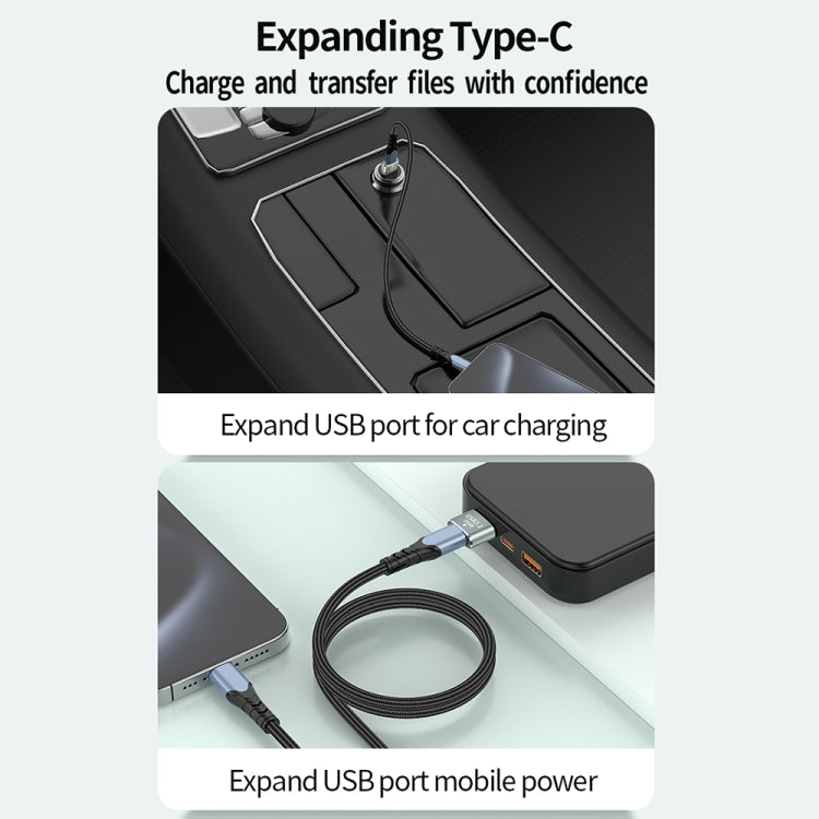 120W 10Gbps USB3.1 Male to USB-C / Type-C Female OTG Mini Adapter(Black) - OTG Adapter by buy2fix | Online Shopping UK | buy2fix