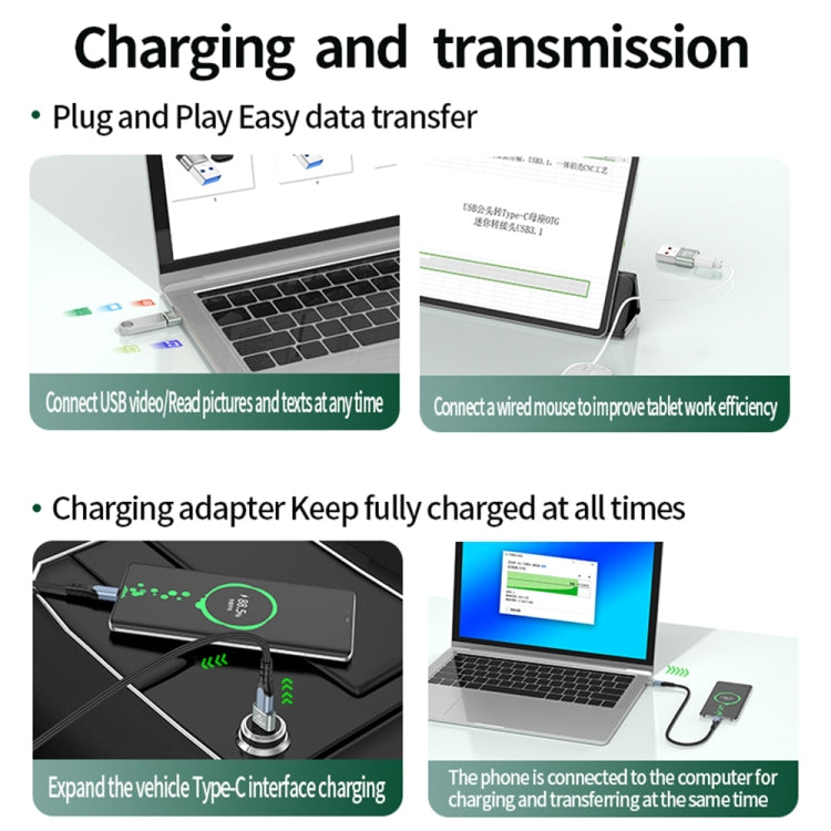 120W 10Gbps USB3.1 Male to USB-C / Type-C Female OTG Mini Adapter(Grey) - OTG Adapter by buy2fix | Online Shopping UK | buy2fix