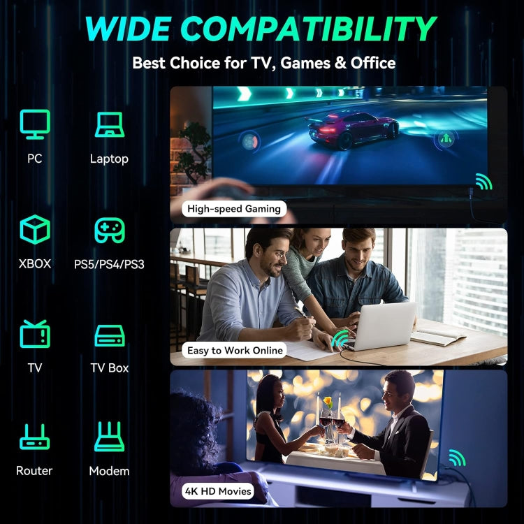 1m CAT8e Pure copper Computer Switch Router Ethernet Network LAN Cable by buy2fix