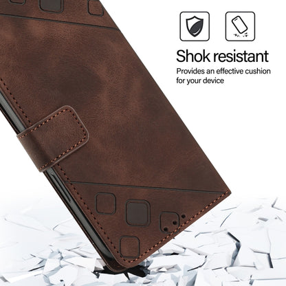 For Redmi K70 Ultra 5G Global Skin-feel Embossed Leather Phone Case(Brown) - Xiaomi Cases by buy2fix | Online Shopping UK | buy2fix