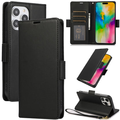 For iPhone 16 Pro Side Buckle RFID Anti-theft Leather Phone Case(Black) by buy2fix