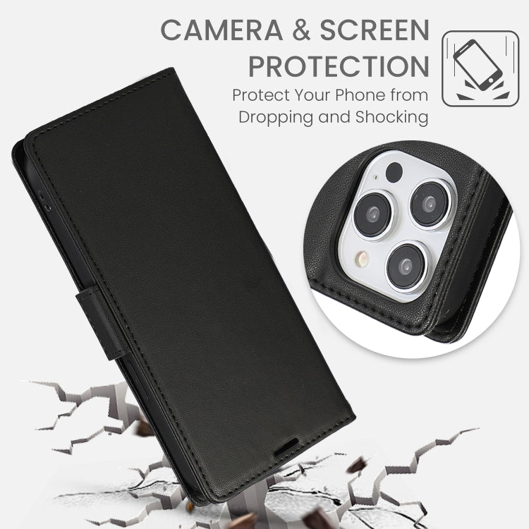 For iPhone 16 Pro Side Buckle RFID Anti-theft Leather Phone Case(Black) by buy2fix