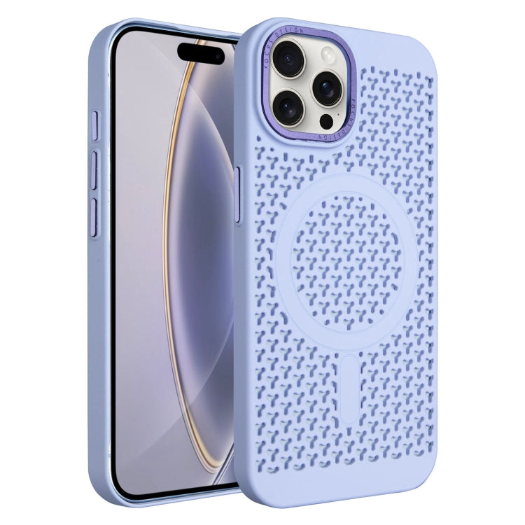 For iPhone 16 Pro Ice Feeling Cooling MagSafe Magnetic Phone Case(Light Purple) by buy2fix