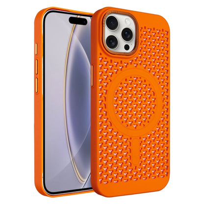 For iPhone 16 Pro Max Ice Feeling Cooling MagSafe Magnetic Phone Case(Orange) by buy2fix