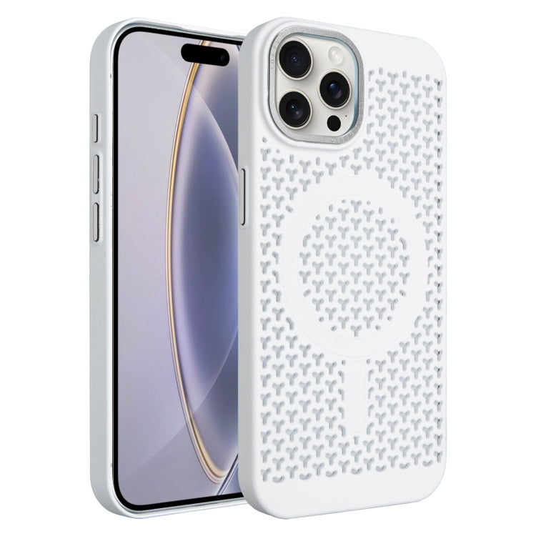 For iPhone 16 Pro Max Ice Feeling Cooling MagSafe Magnetic Phone Case(White) by buy2fix