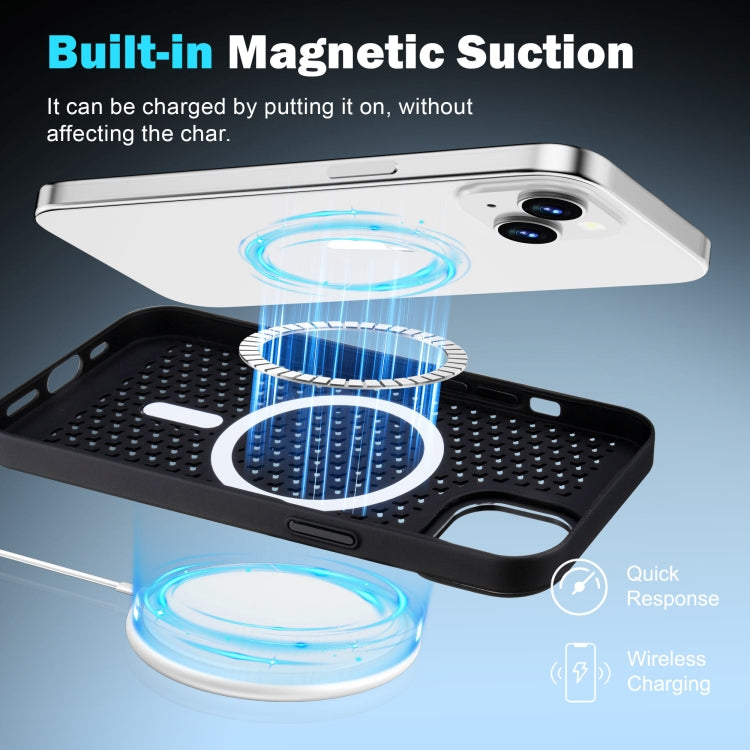 For iPhone 16 Pro Max Ice Feeling Cooling MagSafe Magnetic Phone Case(Navy Blue) by buy2fix