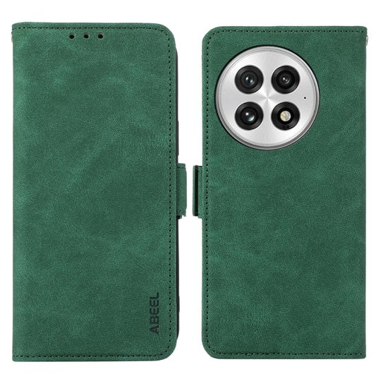 For OnePlus 13 ABEEL Frosted Magnetic RFID Leather Phone Case(Green)
